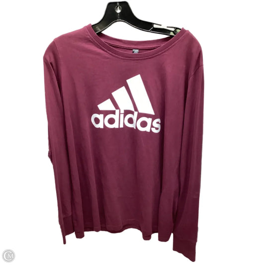 Top Long Sleeve Basic By Adidas In Maroon, Size: 1x