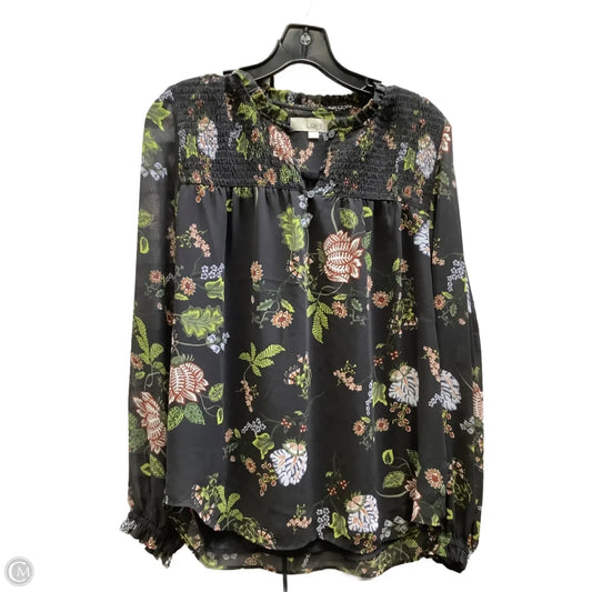 Top Long Sleeve By Loft In Floral Print, Size: S