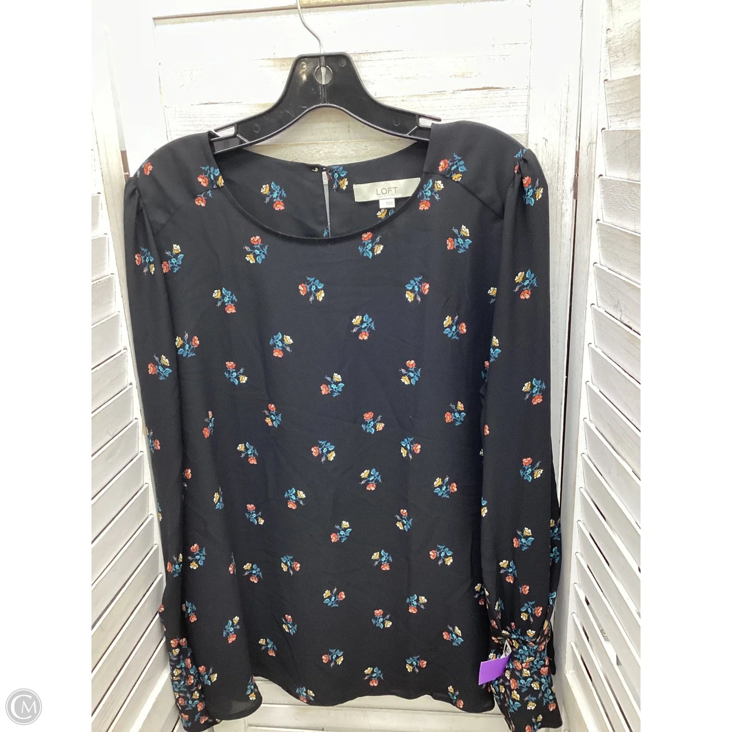 Top Long Sleeve By Loft In Black, Size: L