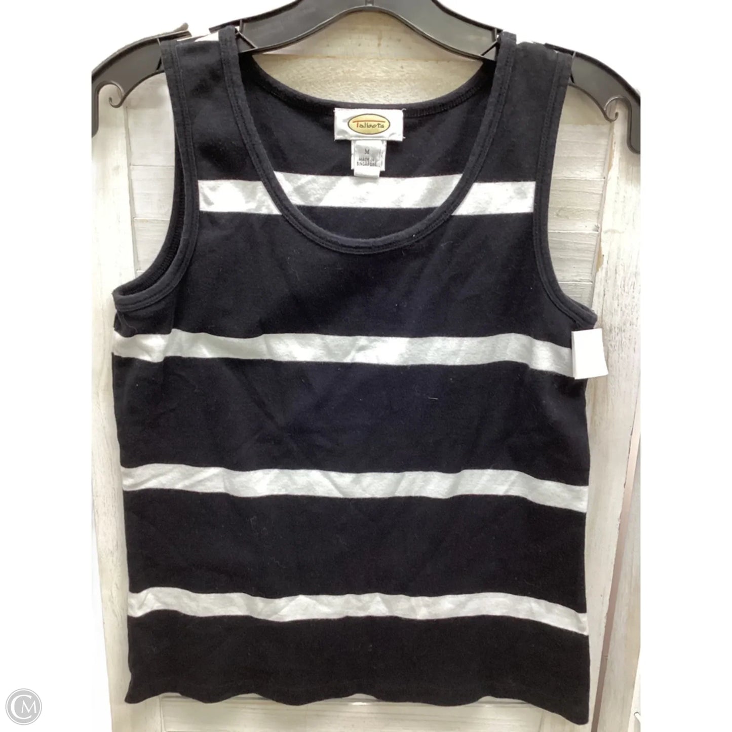 Top Sleeveless By Talbots In Black & White, Size: M