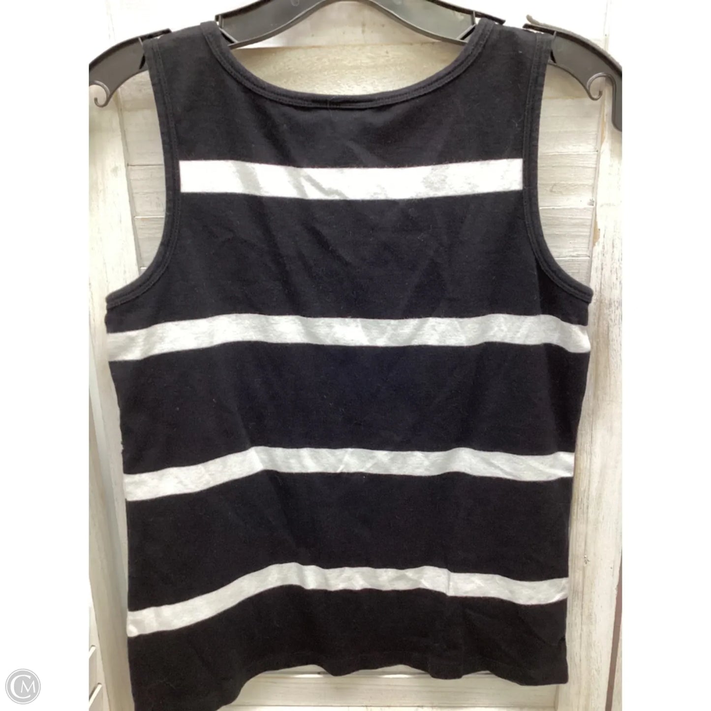 Top Sleeveless By Talbots In Black & White, Size: M