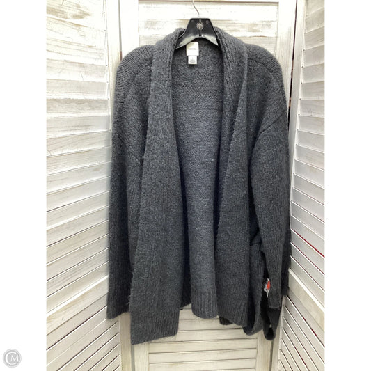 Sweater Cardigan By Calvin Klein In Grey, Size: M
