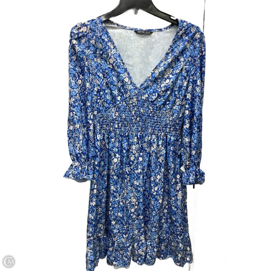 Dress Casual Midi By Clothes Mentor In Blue & White, Size: S