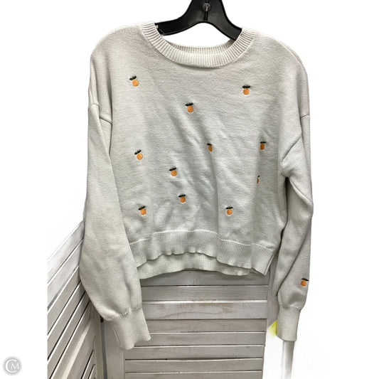 Top Long Sleeve By Jessica Simpson In Orange & White, Size: L