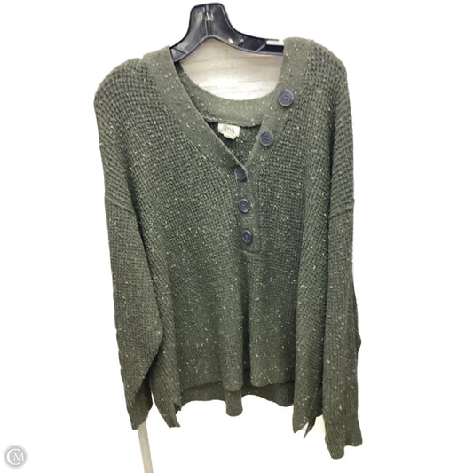 Sweater Cardigan By Ana In Green, Size: 1x