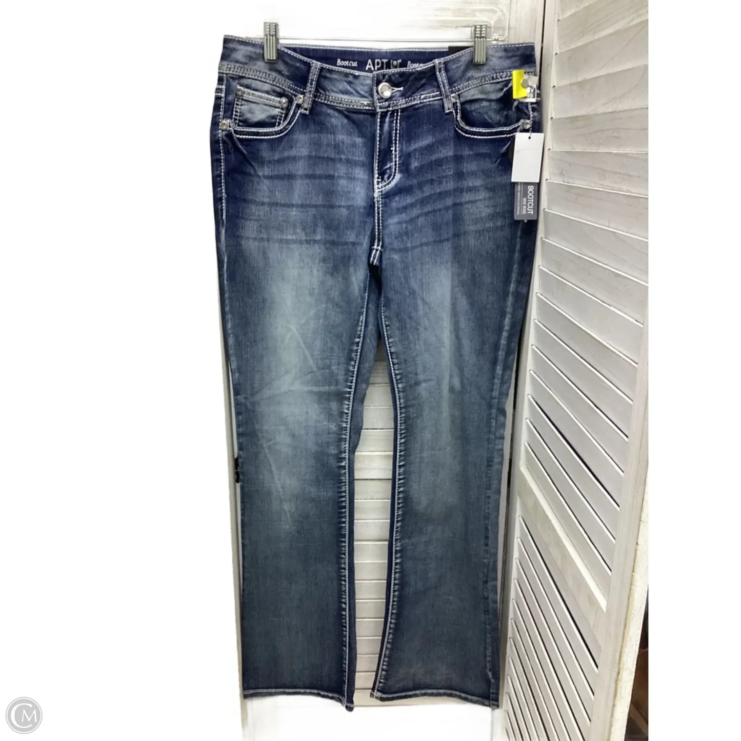 Jeans Boot Cut By Apt 9 In Blue Denim, Size: 12