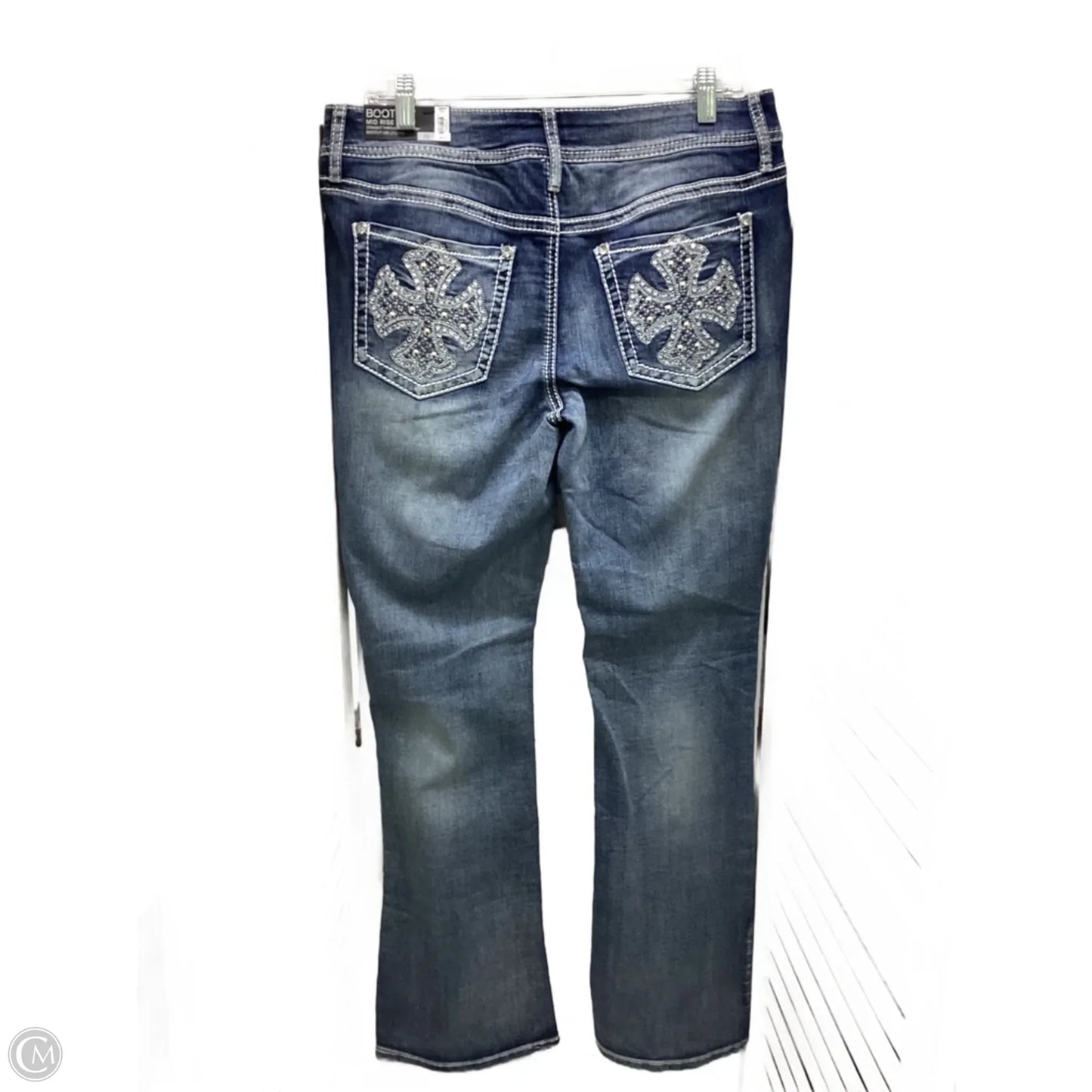 Jeans Boot Cut By Apt 9 In Blue Denim, Size: 12