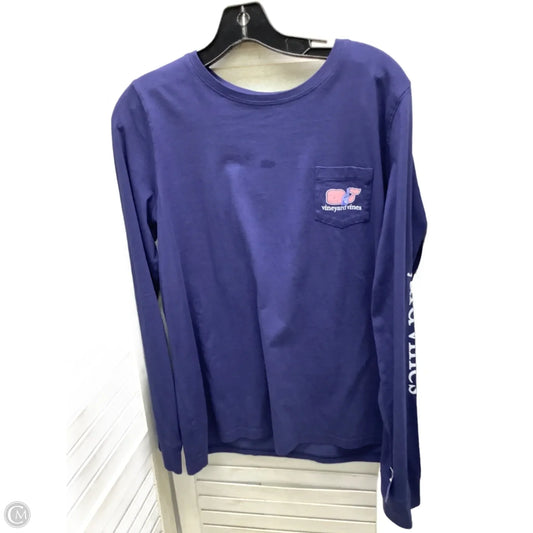 Top Long Sleeve By Simply Southern In Navy, Size: L