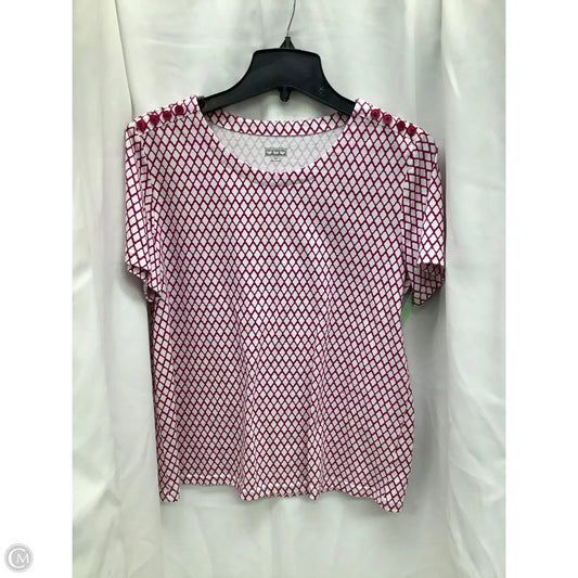 Top Short Sleeve By Clothes Mentor In Pink & White, Size: M
