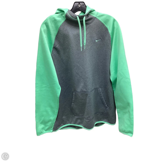 Sweatshirt Hoodie By Nike In Green & Grey, Size: Xl