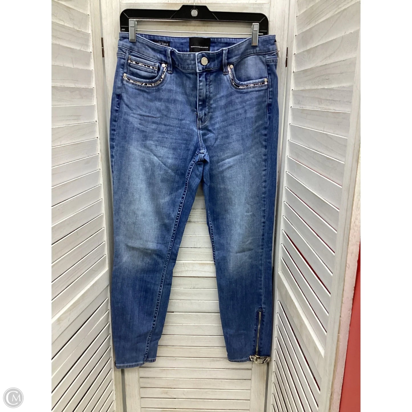 Jeans Skinny By White House Black Market In Blue Denim, Size: 10