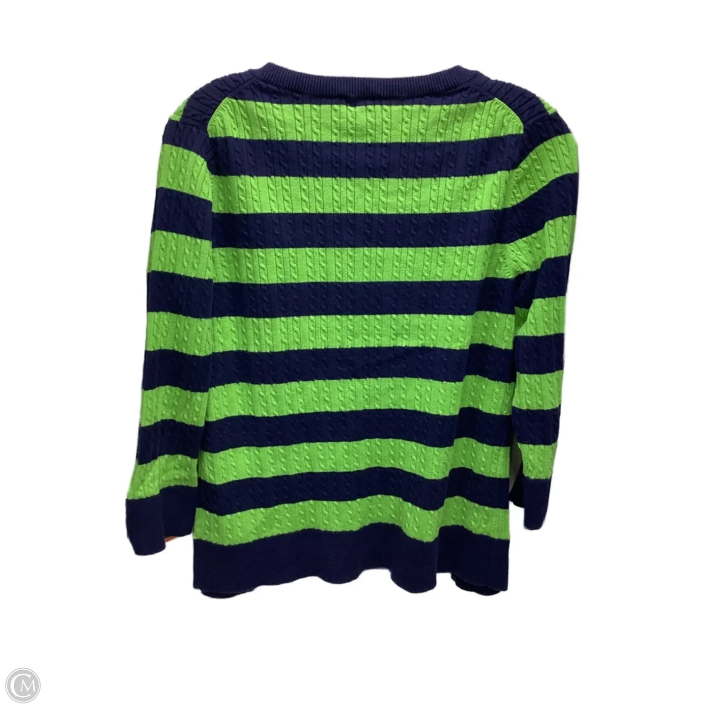 Sweater Cardigan By Talbots In Green, Size: L