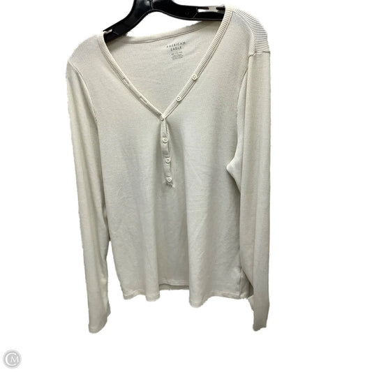 Top Long Sleeve By American Eagle In White, Size: Xxl