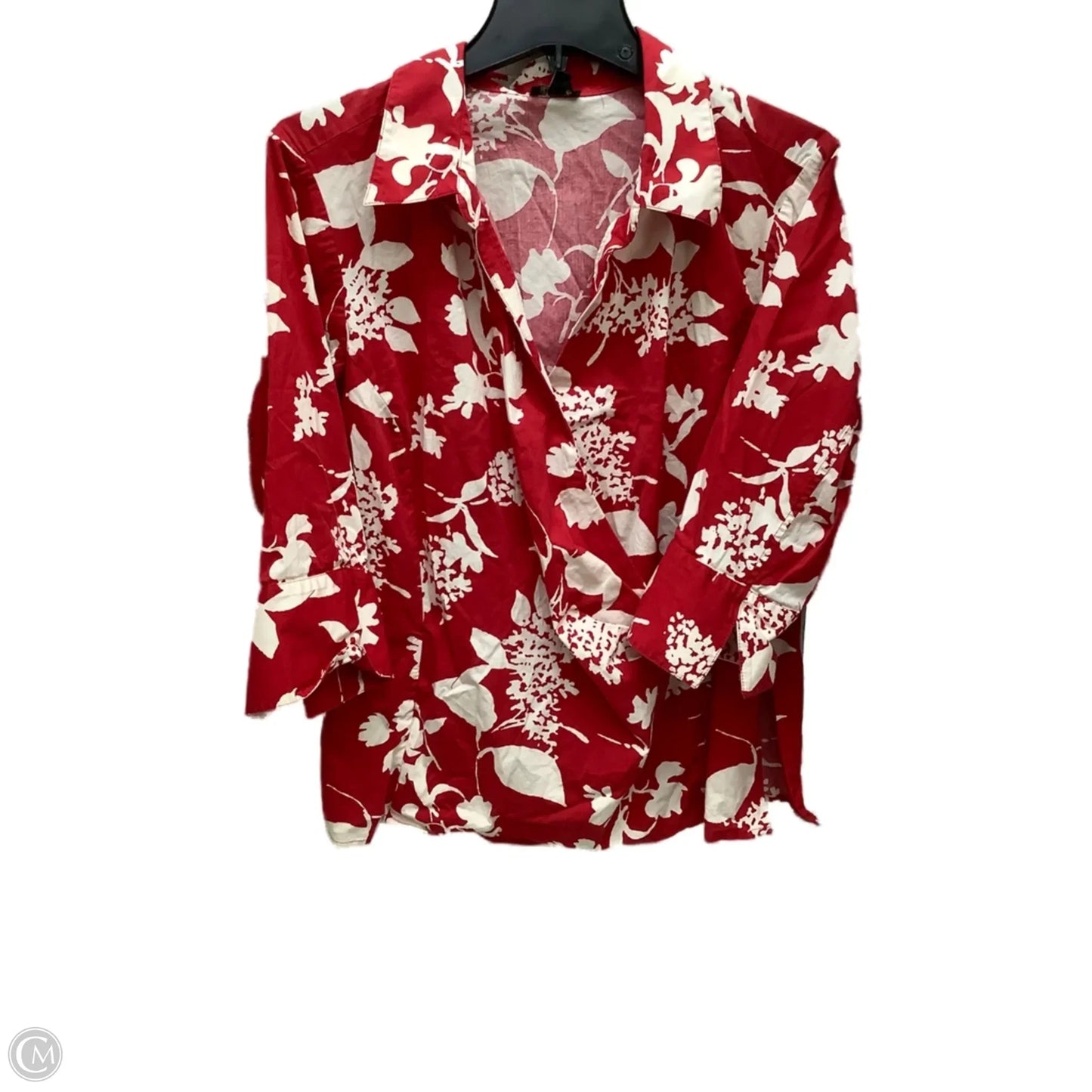 Top Long Sleeve By Talbots In Red, Size: 2x