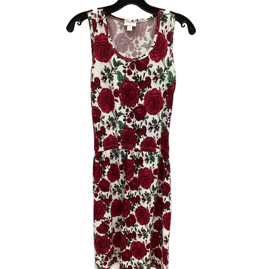 Dress Casual Midi By Lularoe In Floral Print, Size: Xs