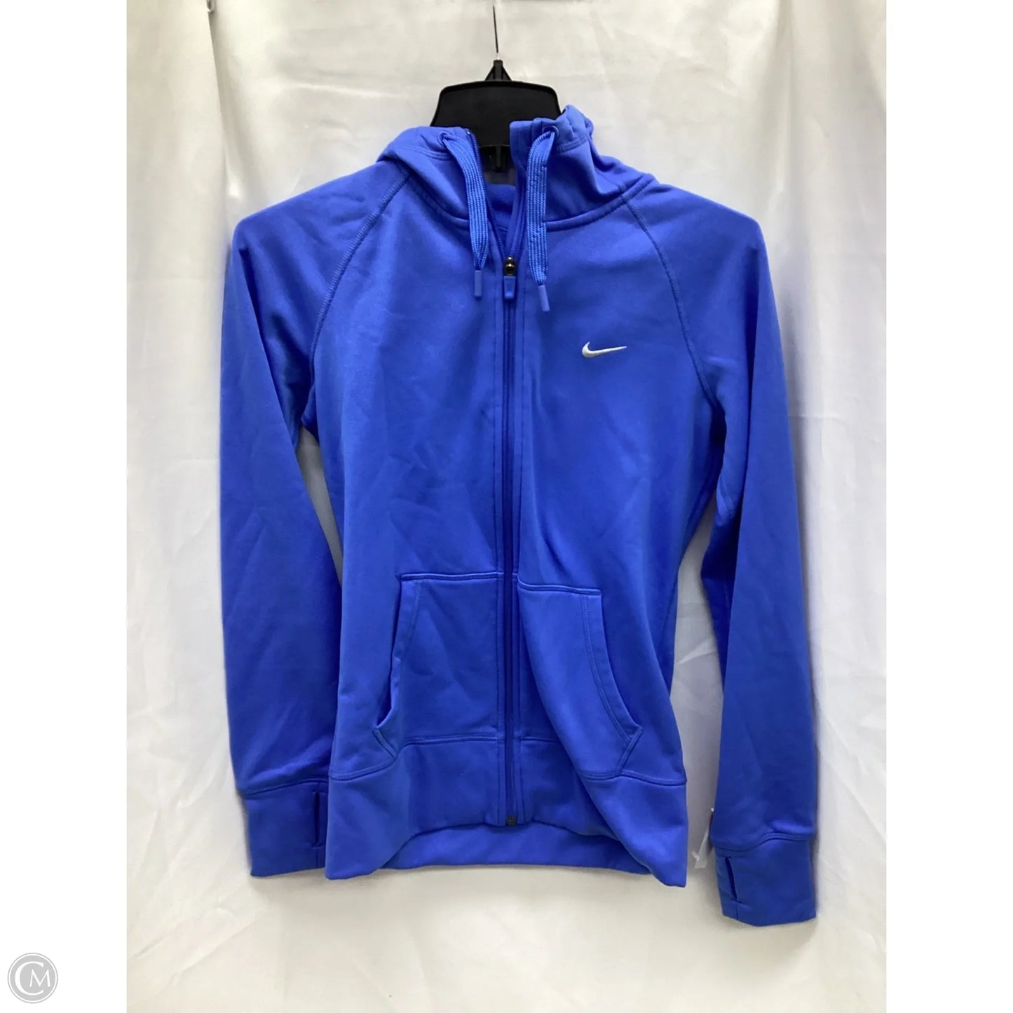 Athletic Jacket By Nike In Blue, Size: Xs