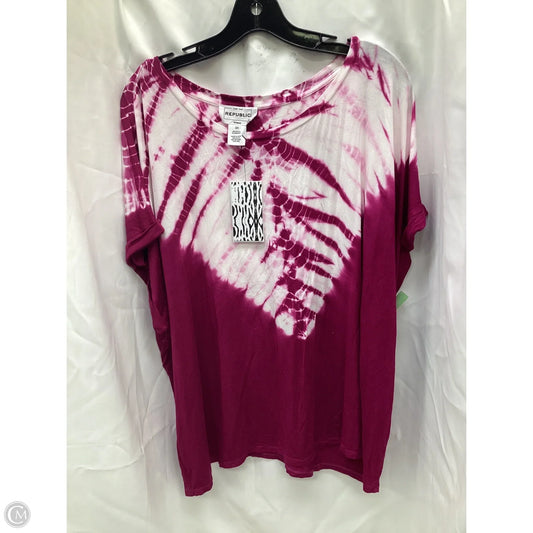 Top Short Sleeve By For The Republic In Tie Dye Print, Size: 3x