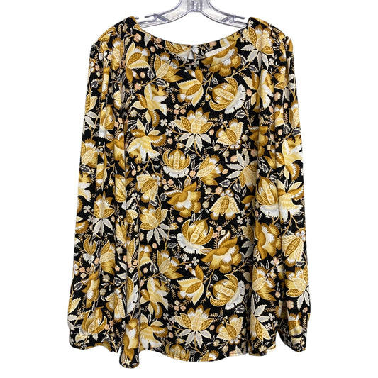 Top Ls By Loft In Black & Yellow, Size:1X
