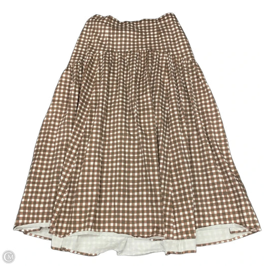 Skirt Maxi By Hutch In Brown & White, Size: 2x