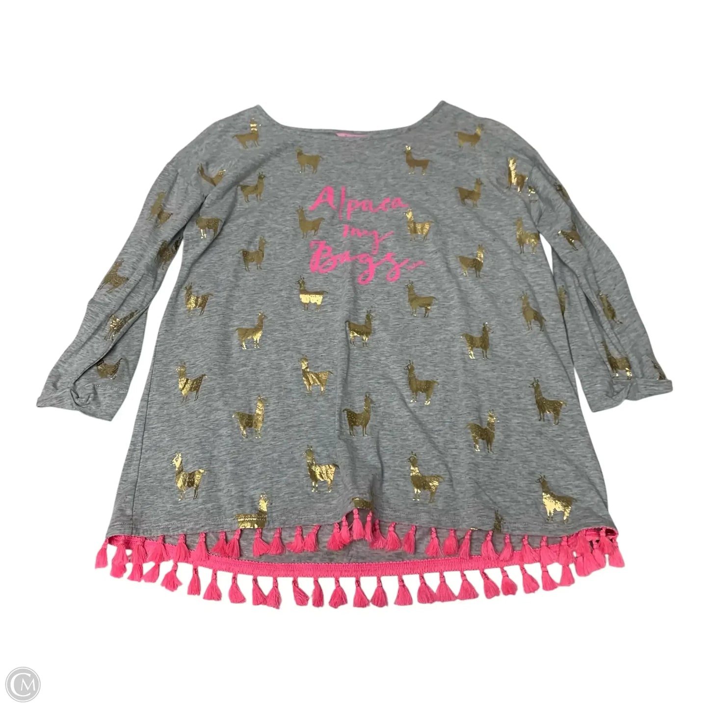 Top Long Sleeve Designer By Lilly Pulitzer In Grey, Size: M