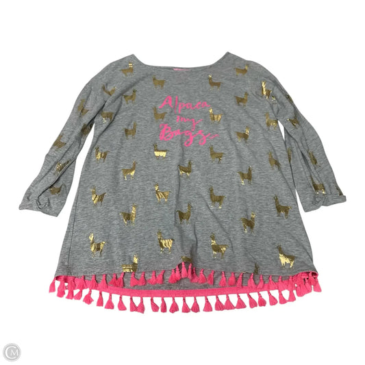 Top Long Sleeve Designer By Lilly Pulitzer In Grey, Size: M