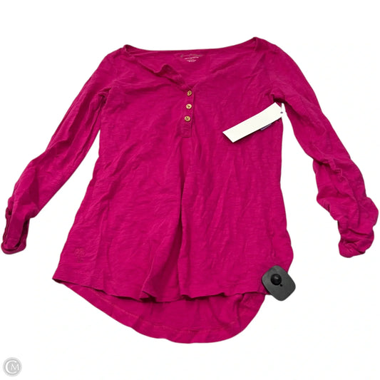 Top Long Sleeve Designer By Lilly Pulitzer In Pink, Size: S