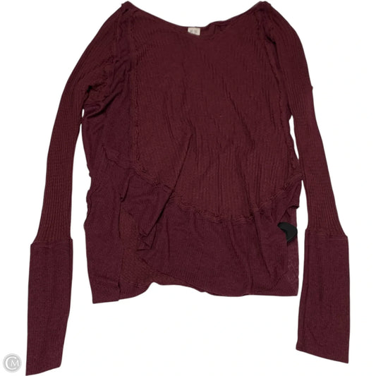 Top Long Sleeve By We The Free In Maroon, Size: S