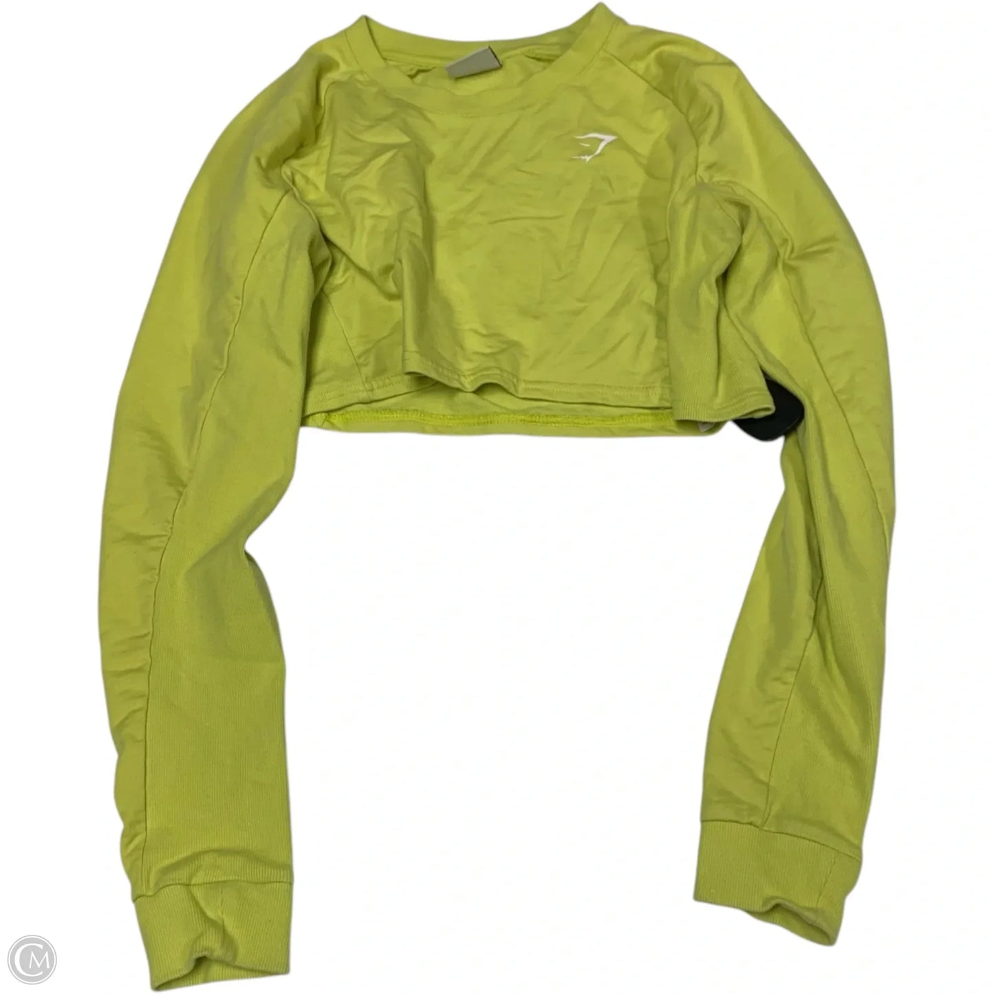 Athletic Top Long Sleeve Crewneck By Gym Shark In Yellow, Size: S