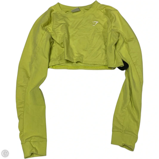 Athletic Top Long Sleeve Crewneck By Gym Shark In Yellow, Size: S