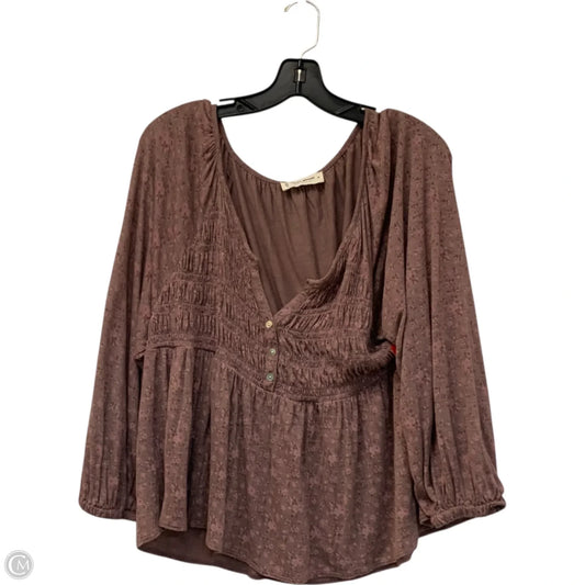 Top Long Sleeve By Lucky Brand In Purple, Size: Xl
