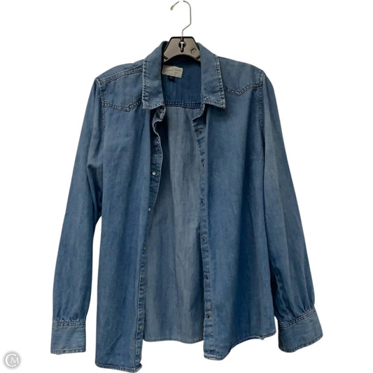 Top Long Sleeve By Universal Thread In Blue Denim, Size: Xl