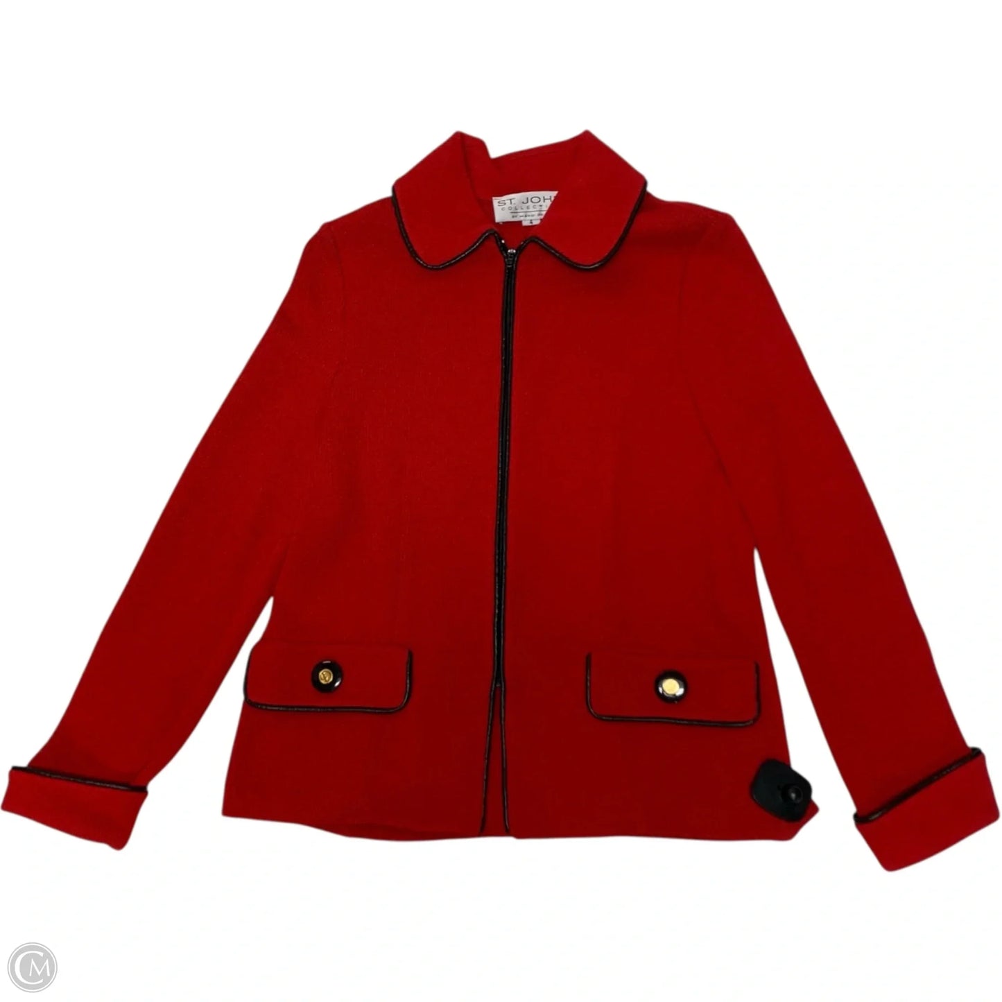 Blazer Luxury Designer By St John Collection In Red, Size: S