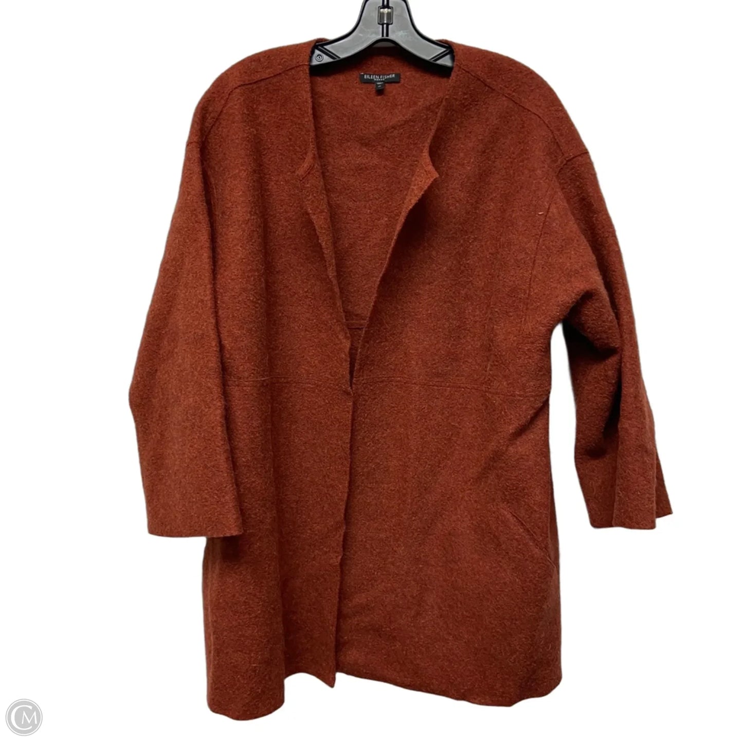 Sweater Cardigan By Eileen Fisher In Orange, Size: 1x