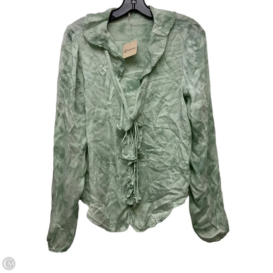 Blouse Long Sleeve By Free People In Green, Size: S