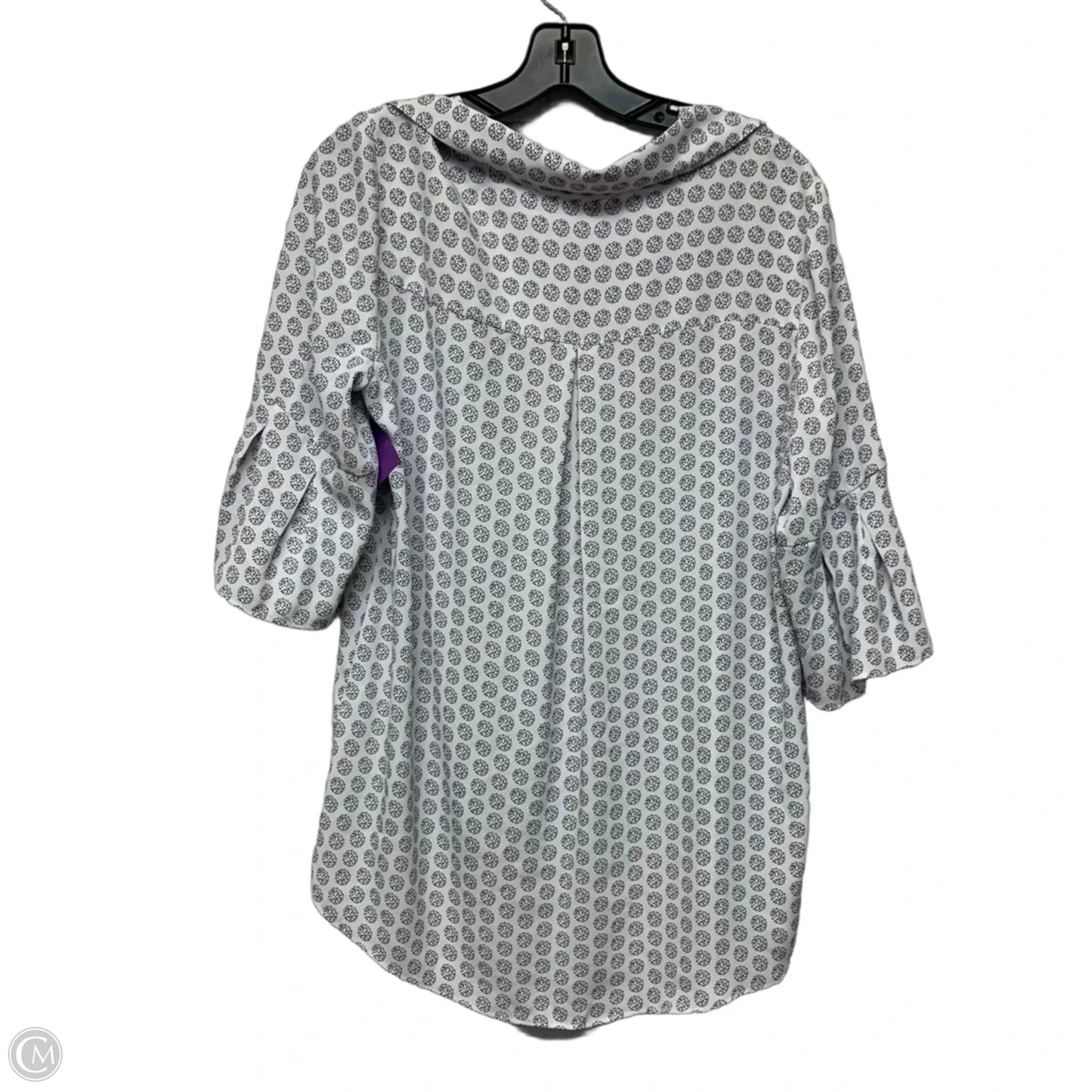 Blouse 3/4 Sleeve By Chicos In Black & White, Size: M