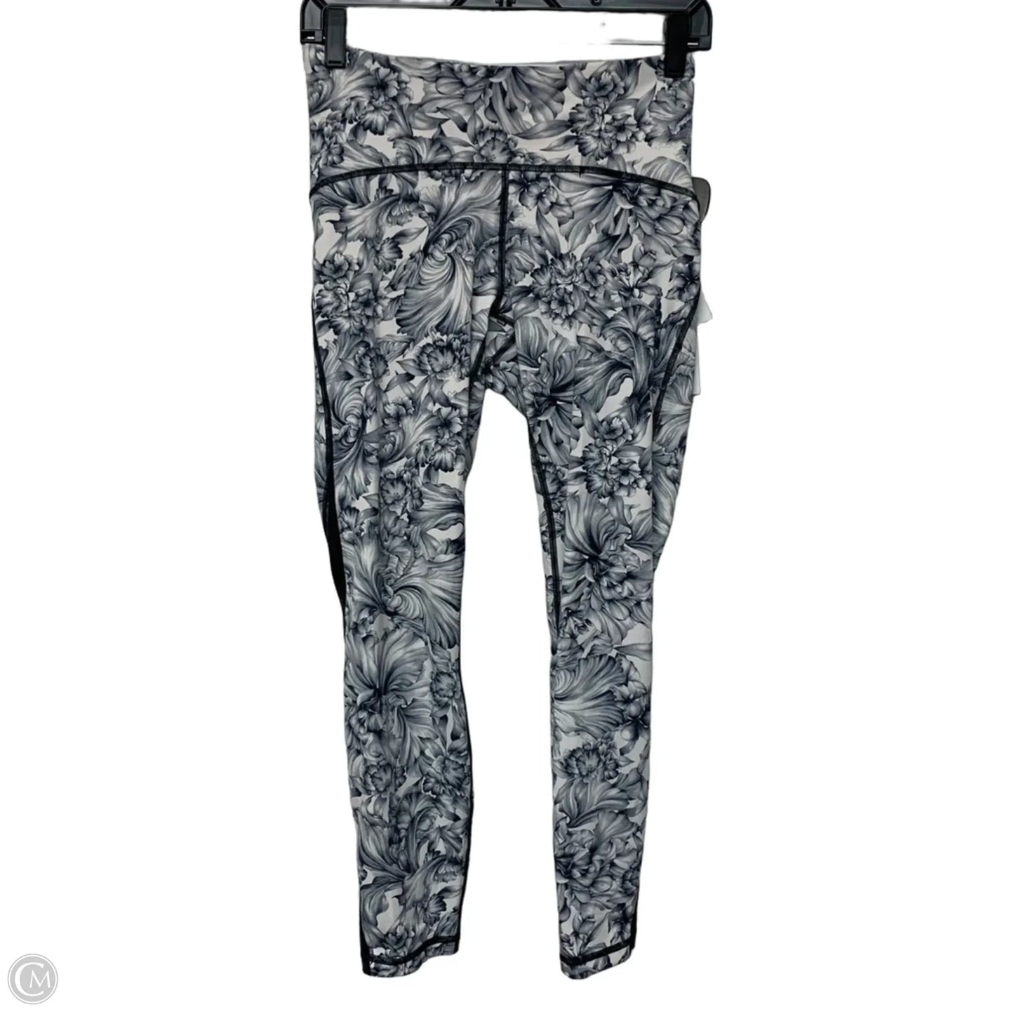 Athletic Leggings By Lululemon In Black & White, Size: M