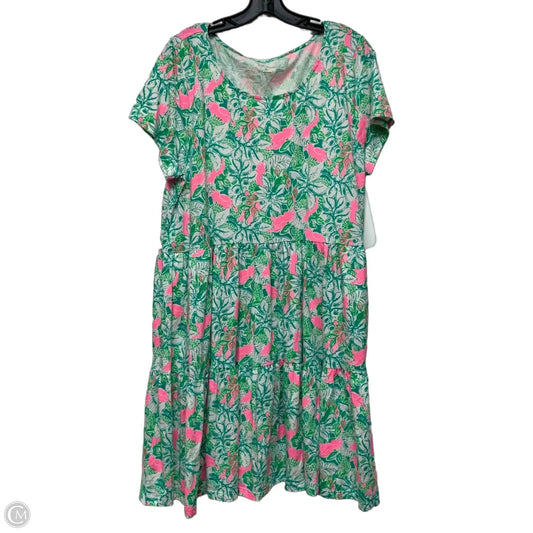 Dress Designer By Lilly Pulitzer In Green & Pink, Size: Xxl