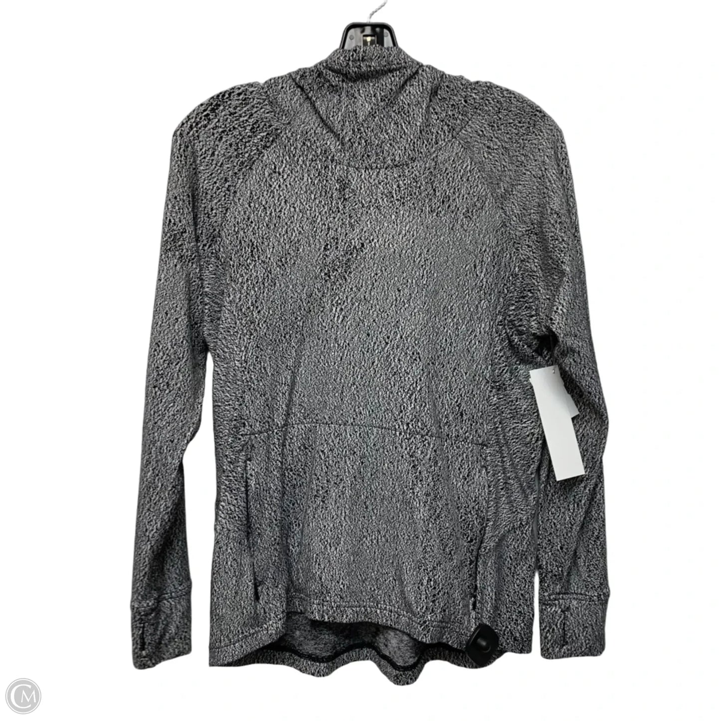 Athletic Top Long Sleeve Hoodie By Lululemon In Black & White, Size: S