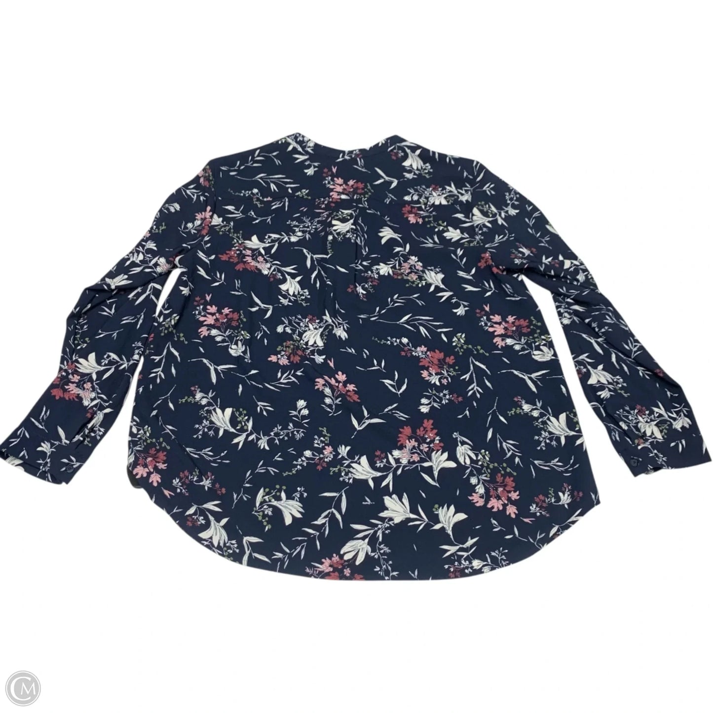 Blouse Long Sleeve By Hilary Radley In Navy, Size: L