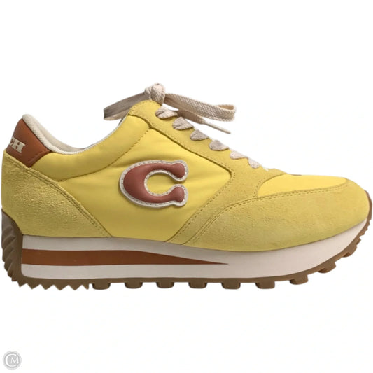 Shoes Designer By Coach In Yellow, Size: 7.5