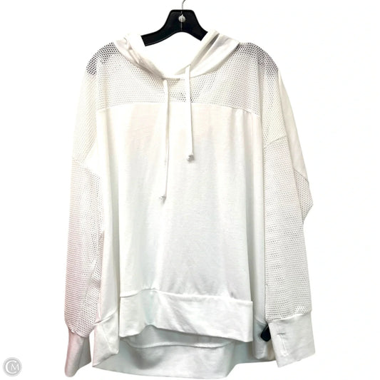Sweatshirt Hoodie By Cato In White, Size: 3x