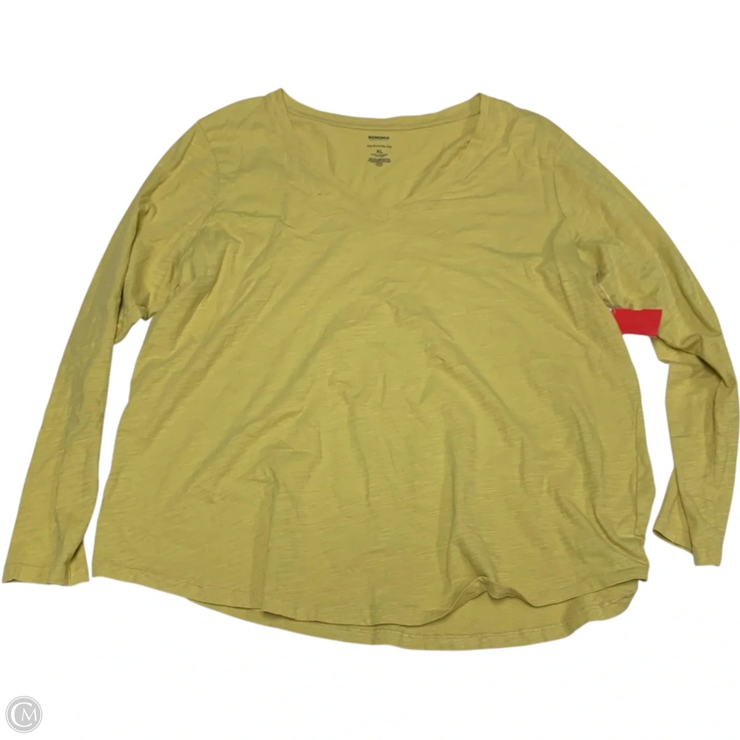 Top Long Sleeve Basic By Sonoma In Yellow, Size: Xl