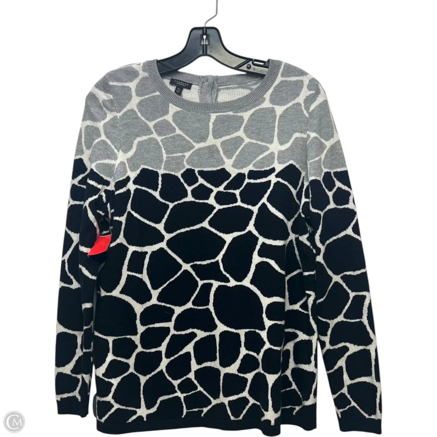 Sweater By Talbots In Black & Grey, Size: 1x