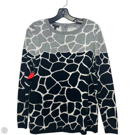 Sweater By Talbots In Black & Grey, Size: 1x