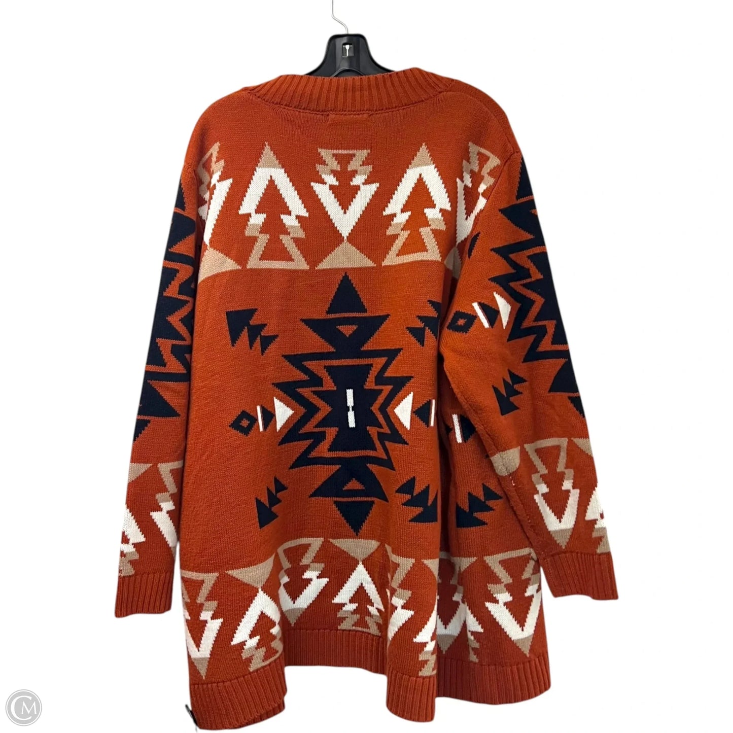 Sweater Cardigan By Cato In Orange, Size: 3x