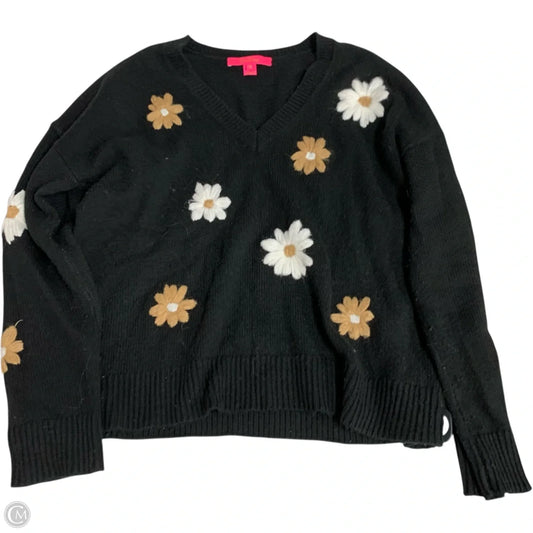 Sweater Cardigan Designer By Lilly Pulitzer In Black, Size: M