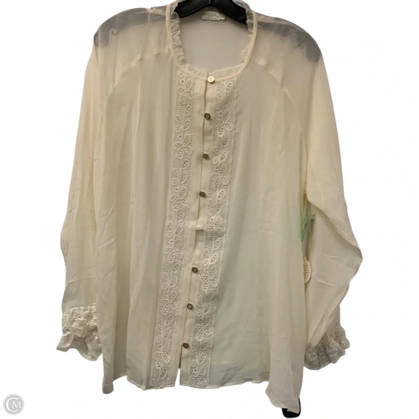 Blouse Designer By Spartina In Cream, Size: Xxl