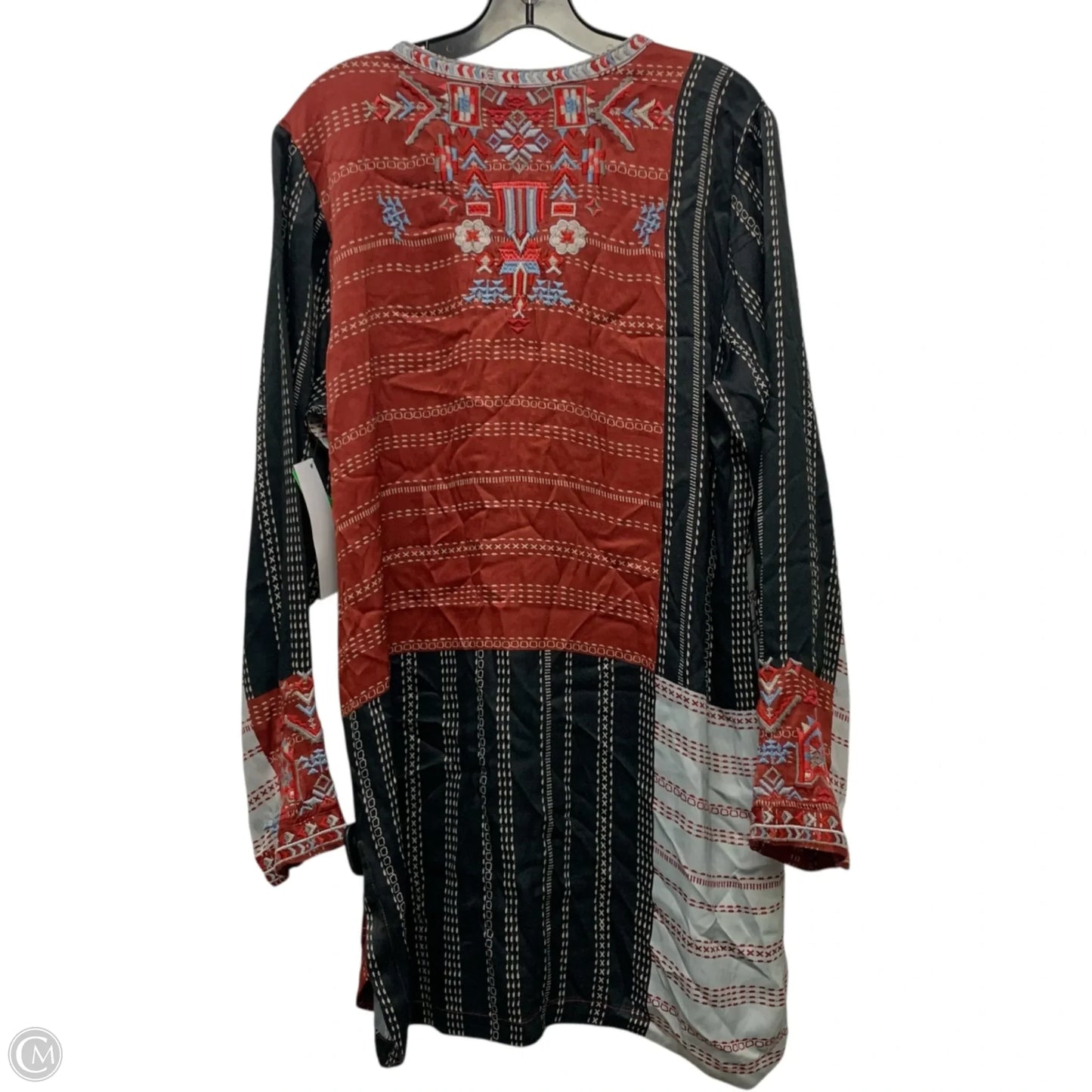 Tunic Designer By Johnny Was In Black & Red, Size: M