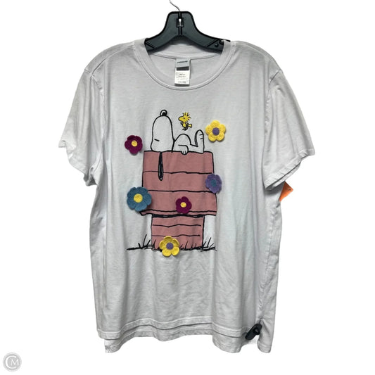 Top Short Sleeve By Peanuts In White, Size: Xl