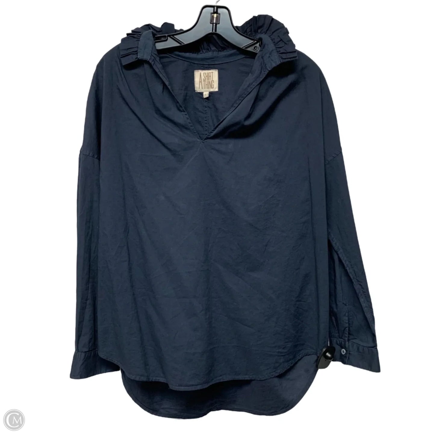 Top Long Sleeve By A Shirt Thing In Navy, Size: S